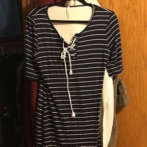 Striped bodycon dress